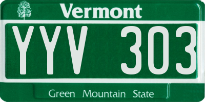 VT license plate YYV303
