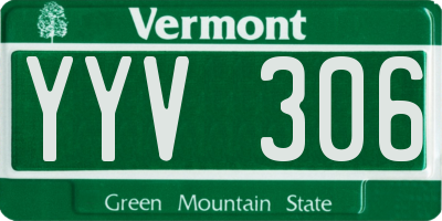 VT license plate YYV306