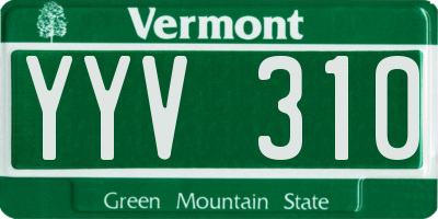 VT license plate YYV310