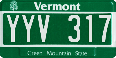 VT license plate YYV317