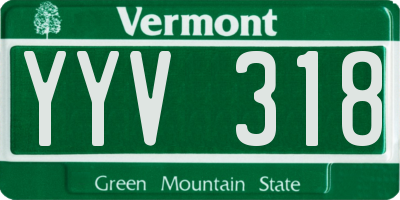 VT license plate YYV318