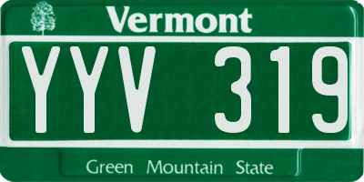 VT license plate YYV319