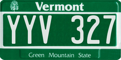VT license plate YYV327