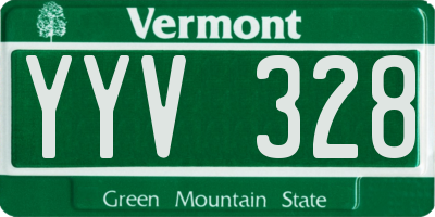 VT license plate YYV328