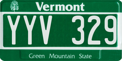 VT license plate YYV329