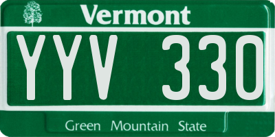 VT license plate YYV330