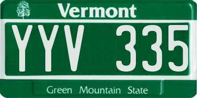 VT license plate YYV335