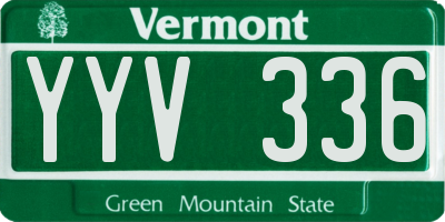 VT license plate YYV336