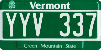 VT license plate YYV337