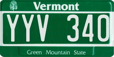 VT license plate YYV340