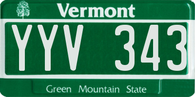 VT license plate YYV343