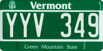 VT license plate YYV349
