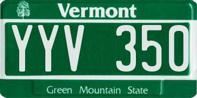 VT license plate YYV350
