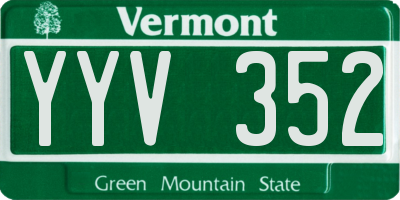 VT license plate YYV352