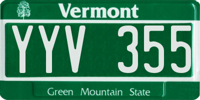 VT license plate YYV355