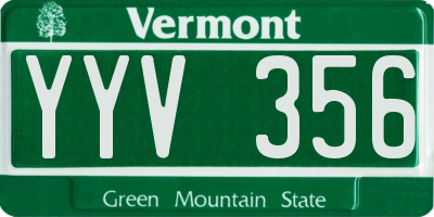 VT license plate YYV356