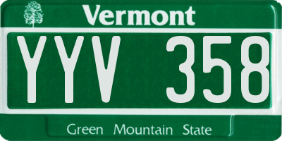 VT license plate YYV358