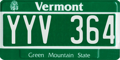 VT license plate YYV364