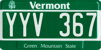 VT license plate YYV367