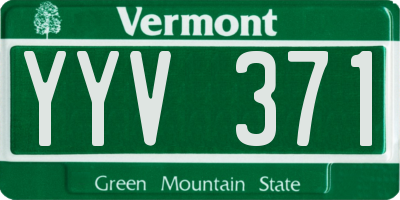 VT license plate YYV371