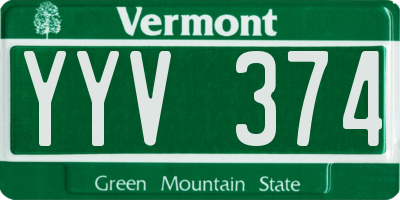 VT license plate YYV374