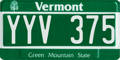 VT license plate YYV375