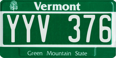 VT license plate YYV376