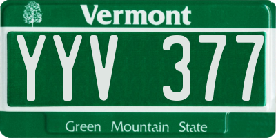 VT license plate YYV377