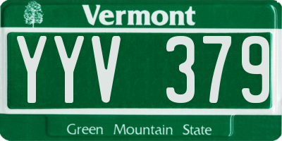 VT license plate YYV379