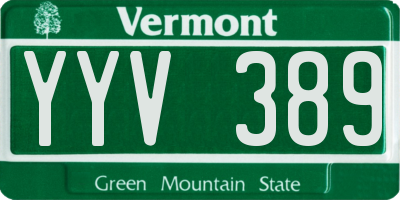 VT license plate YYV389