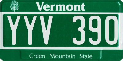 VT license plate YYV390