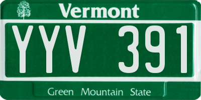 VT license plate YYV391