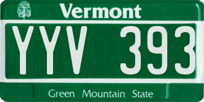 VT license plate YYV393