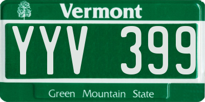 VT license plate YYV399