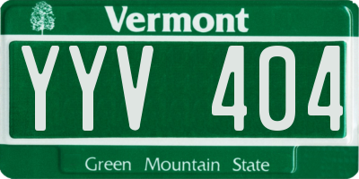 VT license plate YYV404