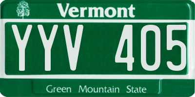 VT license plate YYV405