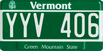 VT license plate YYV406