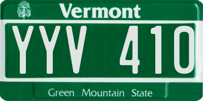 VT license plate YYV410