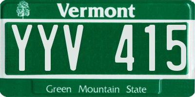 VT license plate YYV415
