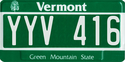 VT license plate YYV416
