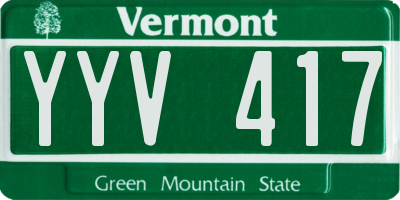 VT license plate YYV417