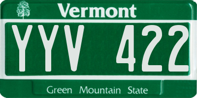 VT license plate YYV422