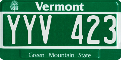 VT license plate YYV423