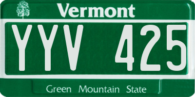 VT license plate YYV425