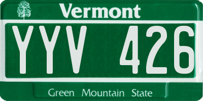 VT license plate YYV426