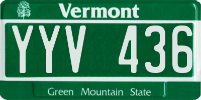 VT license plate YYV436