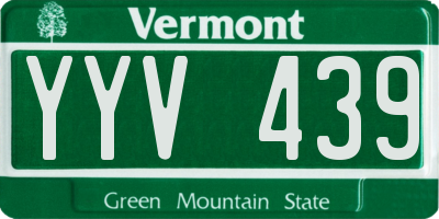 VT license plate YYV439
