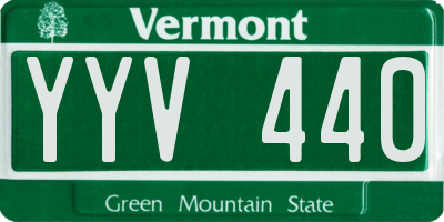 VT license plate YYV440