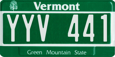 VT license plate YYV441