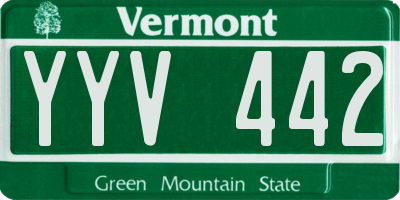 VT license plate YYV442